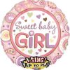 Folie ballon geboorte /babyshower - singing-balloon-xl-sweet-baby-girl