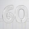 Ballon cijfer Zilver 102cm