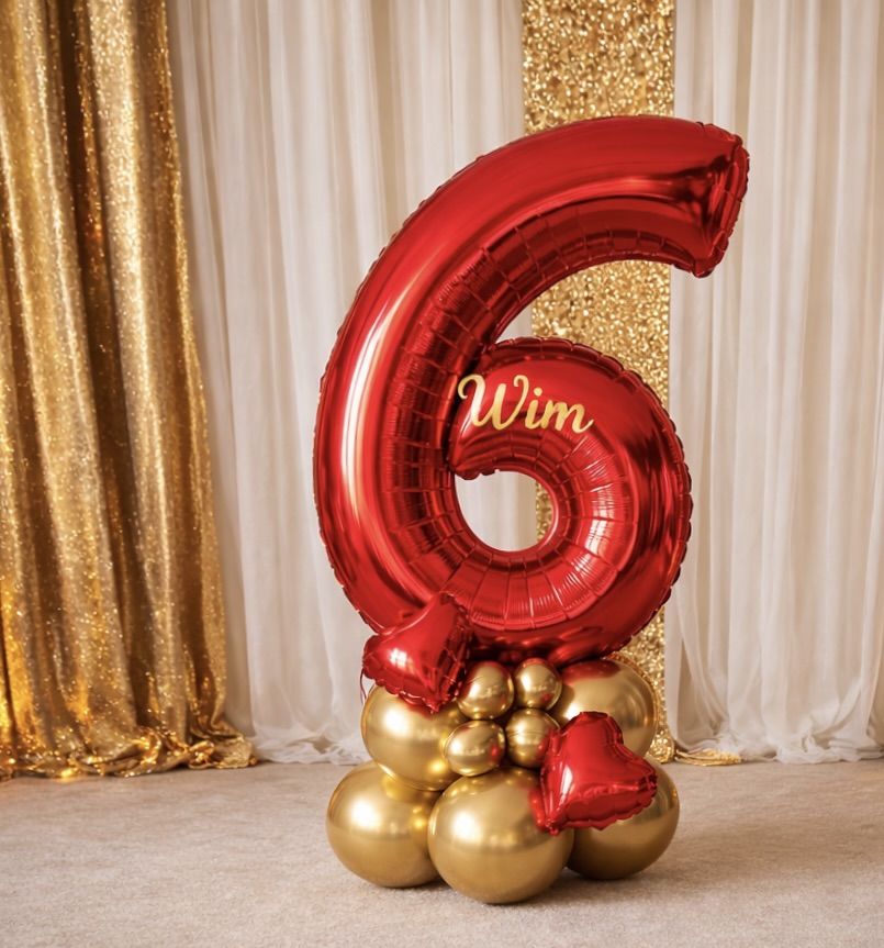 Cijfer decoratie Luxe Rood