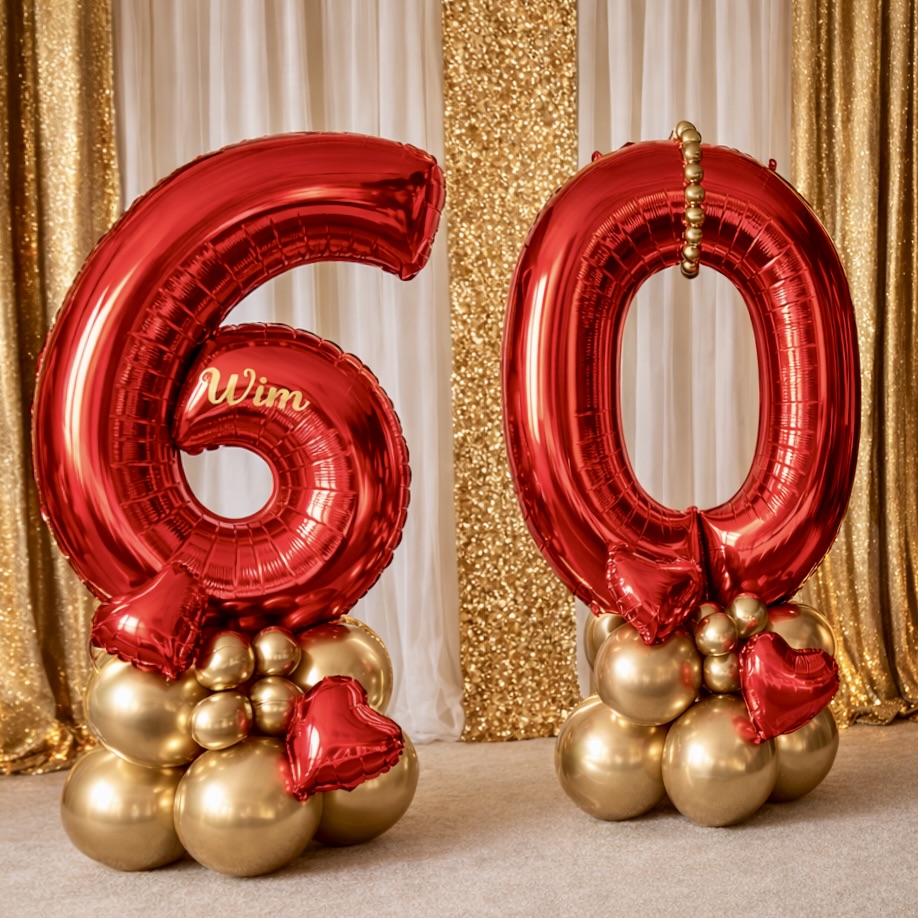 Cijfer decoratie Luxe Rood - Image 2