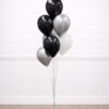 Helium ballon set Zwart-zilver-wit  per tros