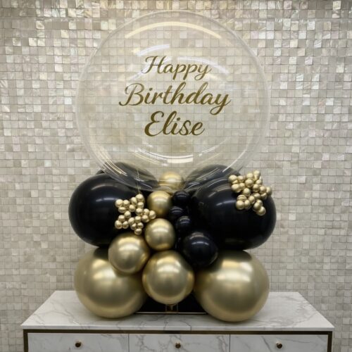 Luxe gepersonaliseerde XL bubble stack Zwart/Goud