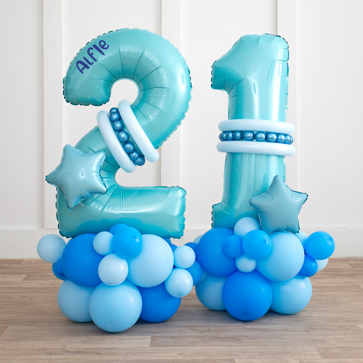 Cijfer decoratie Licht blauw