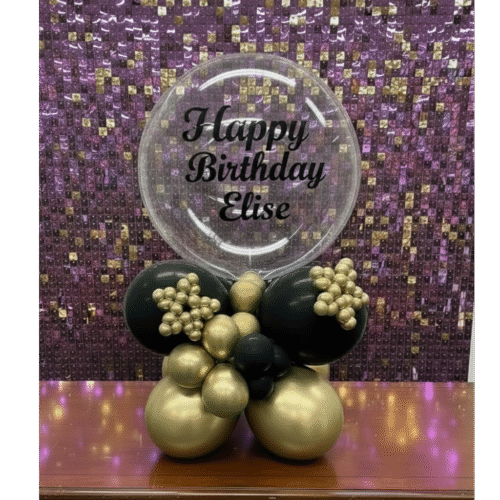 Alternative view of Luxe gepersonaliseerde XL bubble stack Zwart/Goud