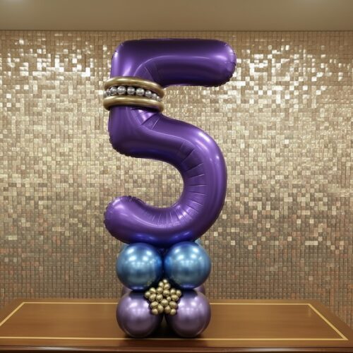 Cijfer decoratie Paars/Blauw