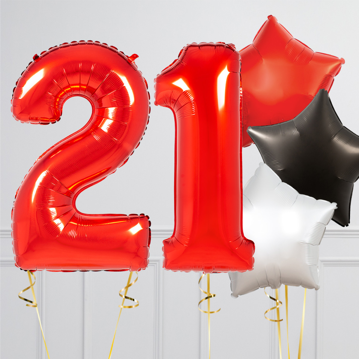 Balloncijfer Rood 102cm - Afbeelding 4