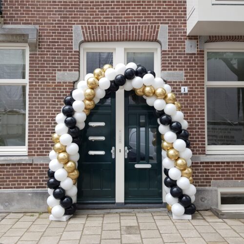 Alternative view of Medium Classic Ballonnenboog (dubbel) Wit-zwart-chrome goud