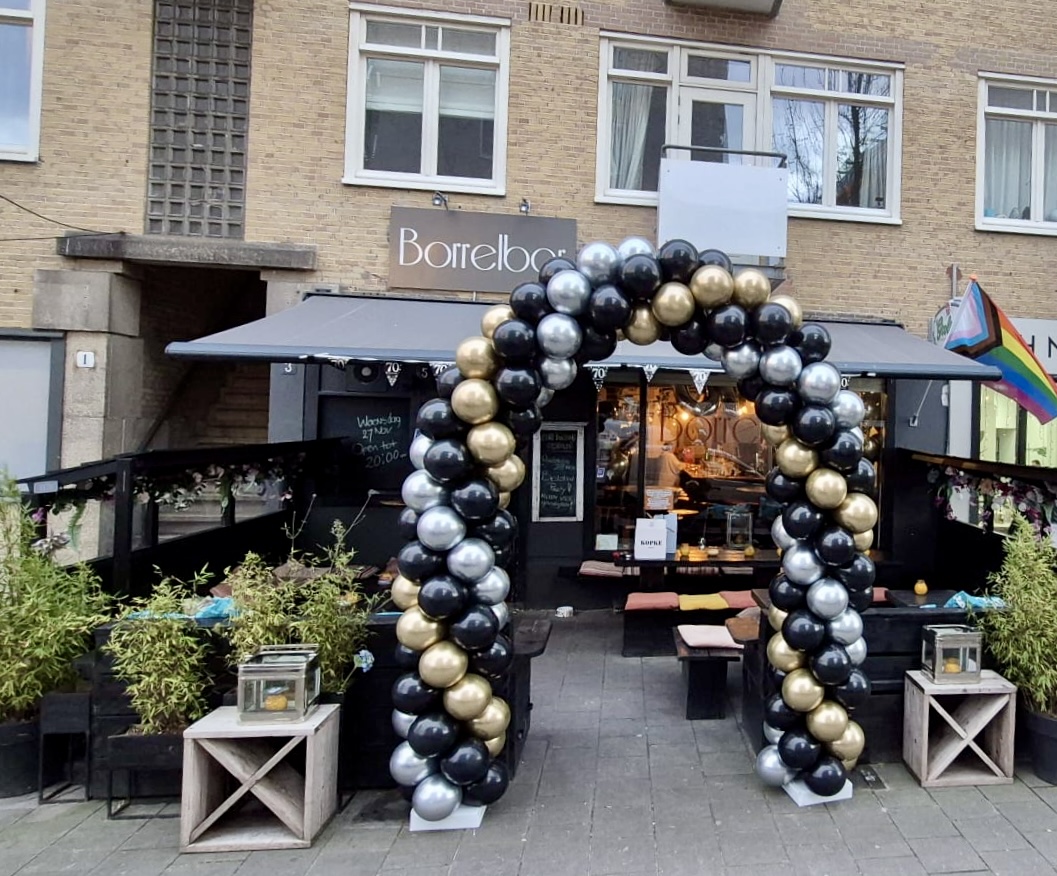 Medium Classic Ballonnenboog Zwart-chrome goud-chroma zilver