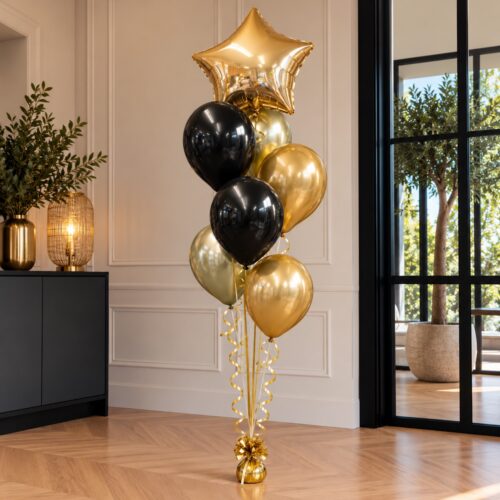 Alternative view of Helium ballon set Chrome Goud-Zwart-Chrome Greengold